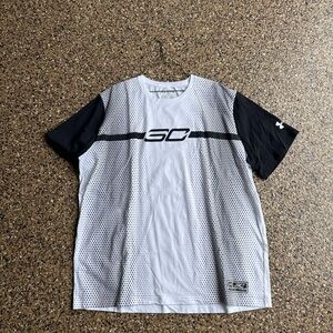 Under Armour White and Black SC Performance Short Sleeve Tee